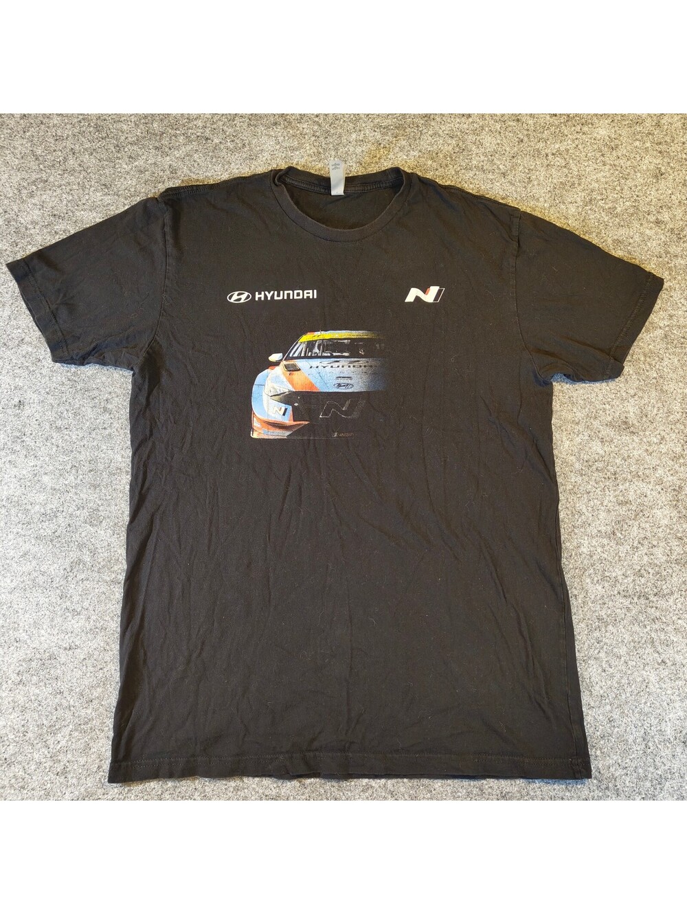 Hyundai N Performance Racing Car Graphic T-Shirt Black Men's Large